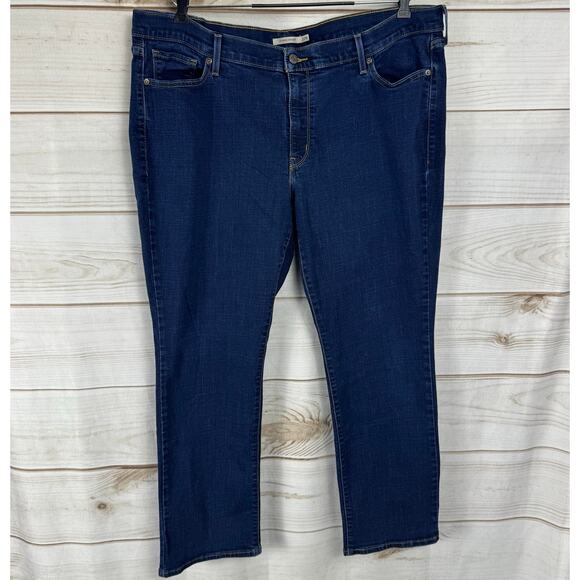 Levi's Blue Denim Classic Straight Jeans Plus Size 22W - Picture 3 of 12